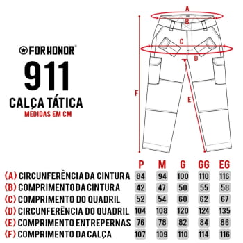 CALÇA TÁTICA 911 CAMUCAAT - FOR HORNOR