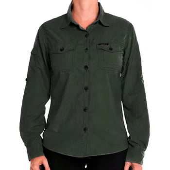 CAMISA TÉCNICA HARD SAFARI UV50+ FEMININA VERDE MUSGO - HARD ADVENTURE