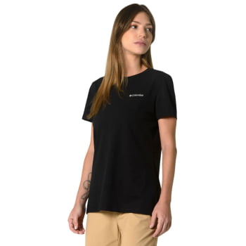 CAMISETA BASIC SILK FEMININA PRETA - COLUMBIA
