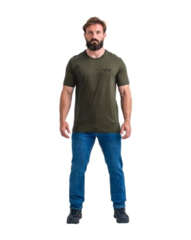 CAMISETA  CONCEPT FLAMING SKULL VERDE OLIVA INVICTUS