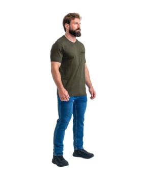 CAMISETA  CONCEPT FLAMING SKULL VERDE OLIVA INVICTUS