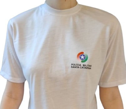 CAMISETA INFANTIL PMSC POLIVISCOSE BRANCA CAMISETA INFANTIL PMSC POLIVISCOSE BRANCA