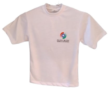 CAMISETA INFANTIL PMSC POLIVISCOSE BRANCA CAMISETA INFANTIL PMSC POLIVISCOSE BRANCA