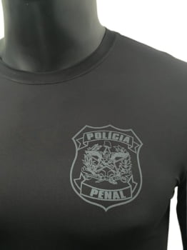 CAMISETA POLÍCIA PENAL SC MANGA LONGA POLIAMIDA PRETA