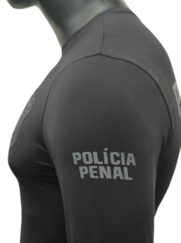 CAMISETA POLÍCIA PENAL SC MANGA LONGA POLIAMIDA PRETA