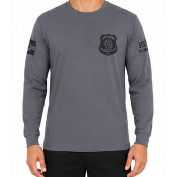 CAMISETA SOCIOEDUCATIVO SC POLIAMIDA MANGA LONGA CINZA