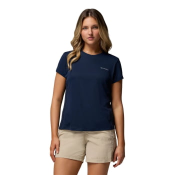 CAMISETA ZERO RULES LIGHT SS CREW FEMININA COLLEGIATE NAVY - COLUMBIA
