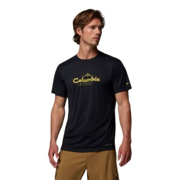 CAMISETA ZERO RULES LIGHT SS GRAPHIC BLACK SCRIPTED PEAKS - COLUMBIA