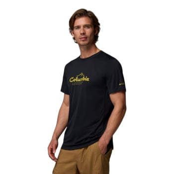 CAMISETA ZERO RULES LIGHT SS GRAPHIC BLACK SCRIPTED PEAKS - COLUMBIA