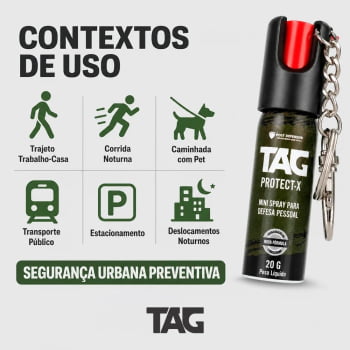 CHAVEIRO MINI SPRAY DE DEFESA NÉVOA PROTECT-X - TAG