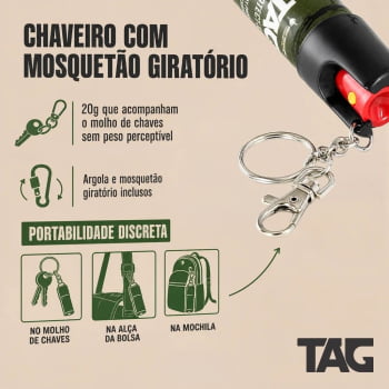 CHAVEIRO MINI SPRAY DE DEFESA NÉVOA PROTECT-X - TAG