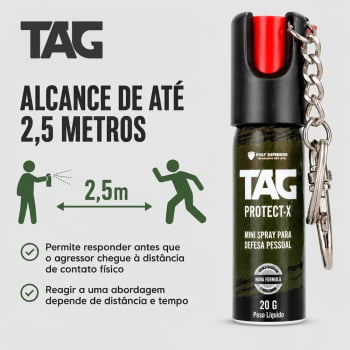 CHAVEIRO MINI SPRAY DE DEFESA NÉVOA PROTECT-X - TAG