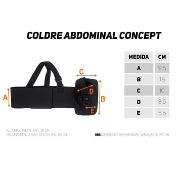 COLDRE ABDOMINAL ELÁSTICO CONCEPT DESTRO PRETO