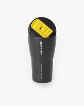 COPO TÉRMICO TUMBLER HURRICANE 413ML PRETO E AMARELO - GALÁPAGOS