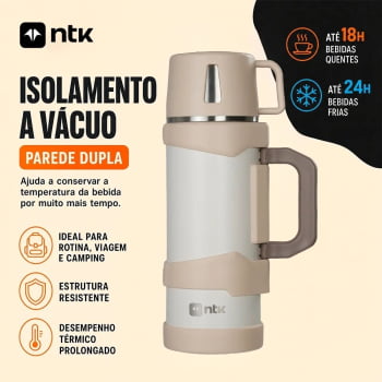 GARRAFA TÉRMICA ISOMAX 1.2L BRANCA - NTK