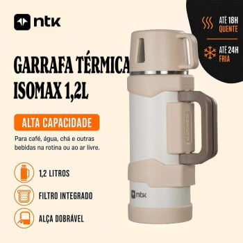 GARRAFA TÉRMICA ISOMAX 1.2L PRETA - NTK GARRAFA TÉRMICA ISOMAX 1.2L PRETA - NTK
