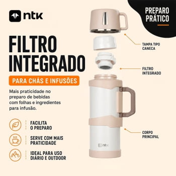GARRAFA TÉRMICA ISOMAX 1.2L PRETA - NTK