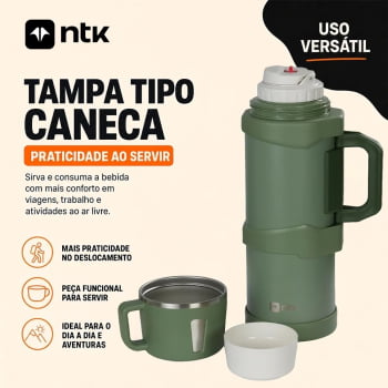 GARRAFA TÉRMICA ISOMAX 2L PRETO - NTK