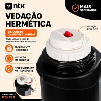 GARRAFA TÉRMICA ISOMAX 2L PRETO - NTK