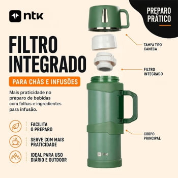 GARRAFA TÉRMICA ISOMAX 2L PRETO - NTK