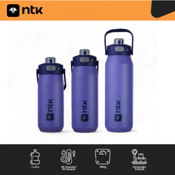 GARRAFA TÉRMICA ISOMAX COLOR 1 LITRO AZUL - NTK