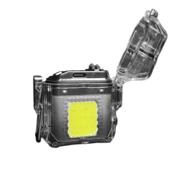 ISQUEIRO DE PLASMA TB-08-1919 PRETO E BRANCO
