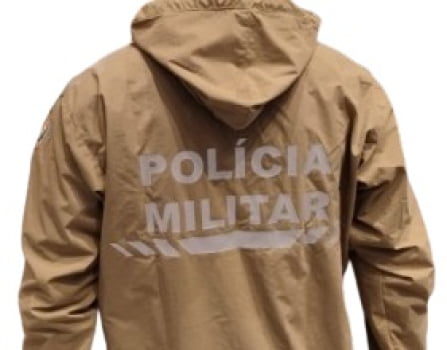 JAQUETA CORTA VENTO PMSC IMPERMEÁVEL CAQUI