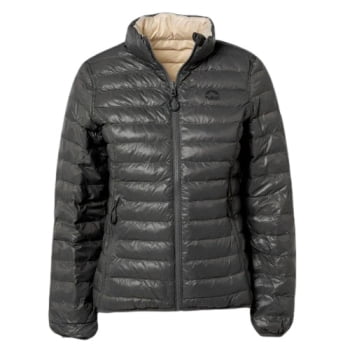 JAQUETA PUFFER DUPLA FACE PLUMA GANSO FEMININO CHUMBO/OFF WHITE - KAILASH