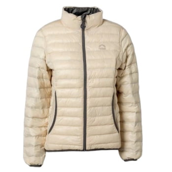 JAQUETA PUFFER DUPLA FACE PLUMA GANSO FEMININO CHUMBO/OFF WHITE - KAILASH