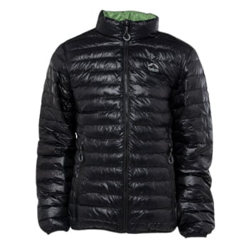 JAQUETA PUFFER DUPLA FACE PLUMA GANSO MASCULINO VERDE/PRETO - KAILASH