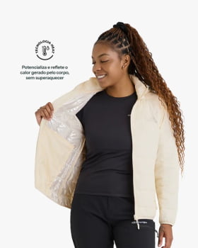 JAQUETA PUFFER IBEX THERMOLITE HEAT FEMININA OFF WHITE - GALÁPAGOS