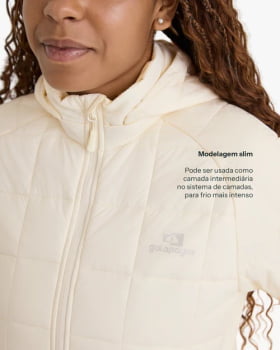 JAQUETA PUFFER IBEX THERMOLITE HEAT FEMININA OFF WHITE - GALÁPAGOS