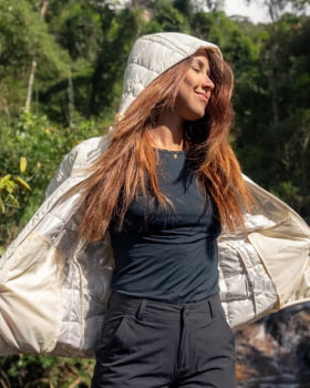 JAQUETA PUFFER IBEX THERMOLITE HEAT FEMININA OFF WHITE - GALÁPAGOS