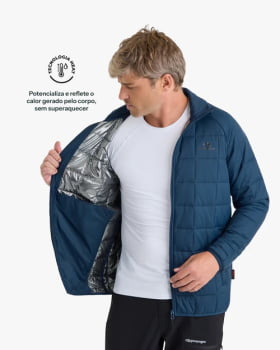 JAQUETA PUFFER IBEX THERMOLITE HEAT MASCULINA AZUL MARINHO - GALÁPAGOS