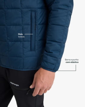 JAQUETA PUFFER IBEX THERMOLITE HEAT MASCULINA AZUL MARINHO - GALÁPAGOS