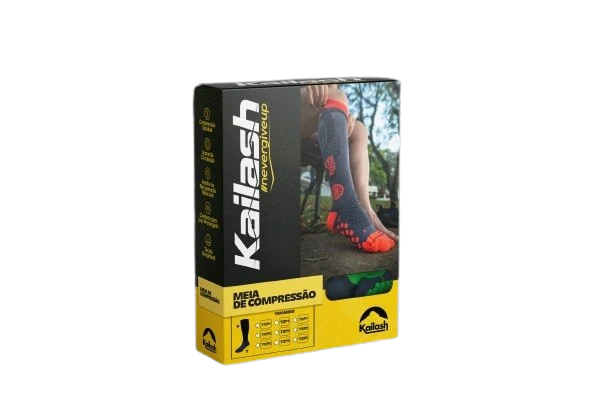 MEIA COMPRESSÃO PRO DOTS BIOTECH UNISSEX PRETO E CINZA - KAILASH