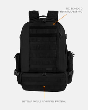 MOCHILA TÁTICA DEFENDER 2.0 55L PRETA - INVICTUS