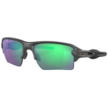 ÓCULOS FLAK 2.0 XL LENTES PRIZM ROAD JADE ARMAÇÃO STEEL - OAKLEY