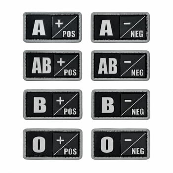 PATCH TIPO SANGUINEO 4X2CM EMBORRACHADO COM VELCRO