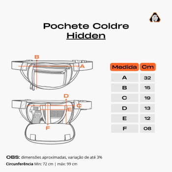 POCHETE TÁTICA HIDDEN COM COLDRE EMBUTIDO