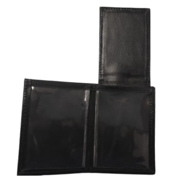 PORTA FUNCIONAL POLICIA PENAL SC COURO PRETO DISTINTIVO ESCOVADO