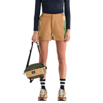 SHORTS RAVEN FEMININO CARAMELO E VERDE - GALAPAGOS
