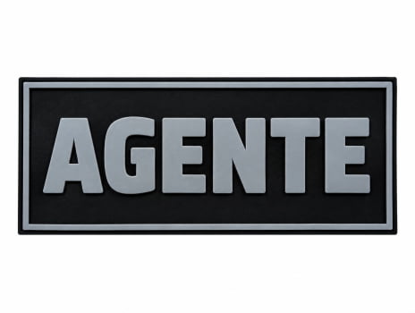 TARJETA AGENTE EMBORRACHADO COM VELCRO 20X10CM PRETO E CINZA