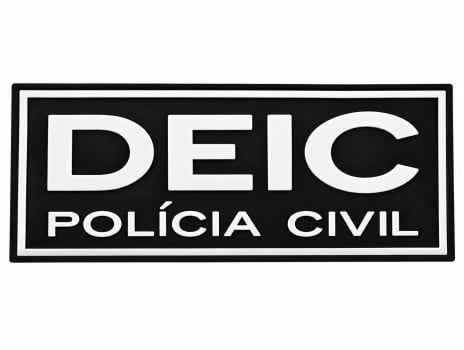 TARJETA DEIC POLICIA CIVIL EMBORRACHADO COM VELCRO 25X10CM PRETO E BRANCO