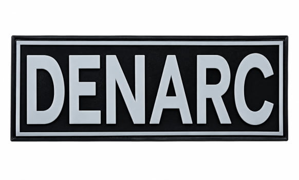 TARJETA DENARC EMBORRACHADO COM VELCRO 25X10CM PRETO E CINZA