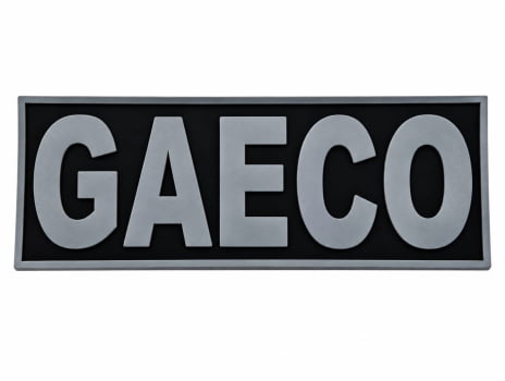 TARJETA GAECO EMBORRACHADO COM VELCRO 25X10CM PRETO E CINZA