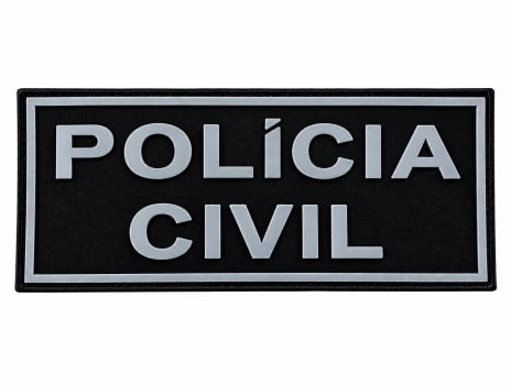 TARJETA POLICIA CIVIL EMBORRACHADO COM VELCRO 25X10CM PRETO E CINZA
