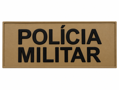 TARJETA POLÍCIA MILITAR COSTAS EMBORRACHADO 25X10CM COYOTE COM VELCRO