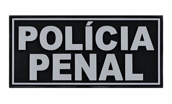 TARJETA POLICIA PENAL EMBORRACHADO COM VELCRO 20X10CM PRETO E CINZA