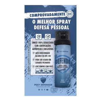 SPRAY PARA DEFESA PESSOAL DEFENDE JATO DIRECIONADO - POLY DEFENSOR